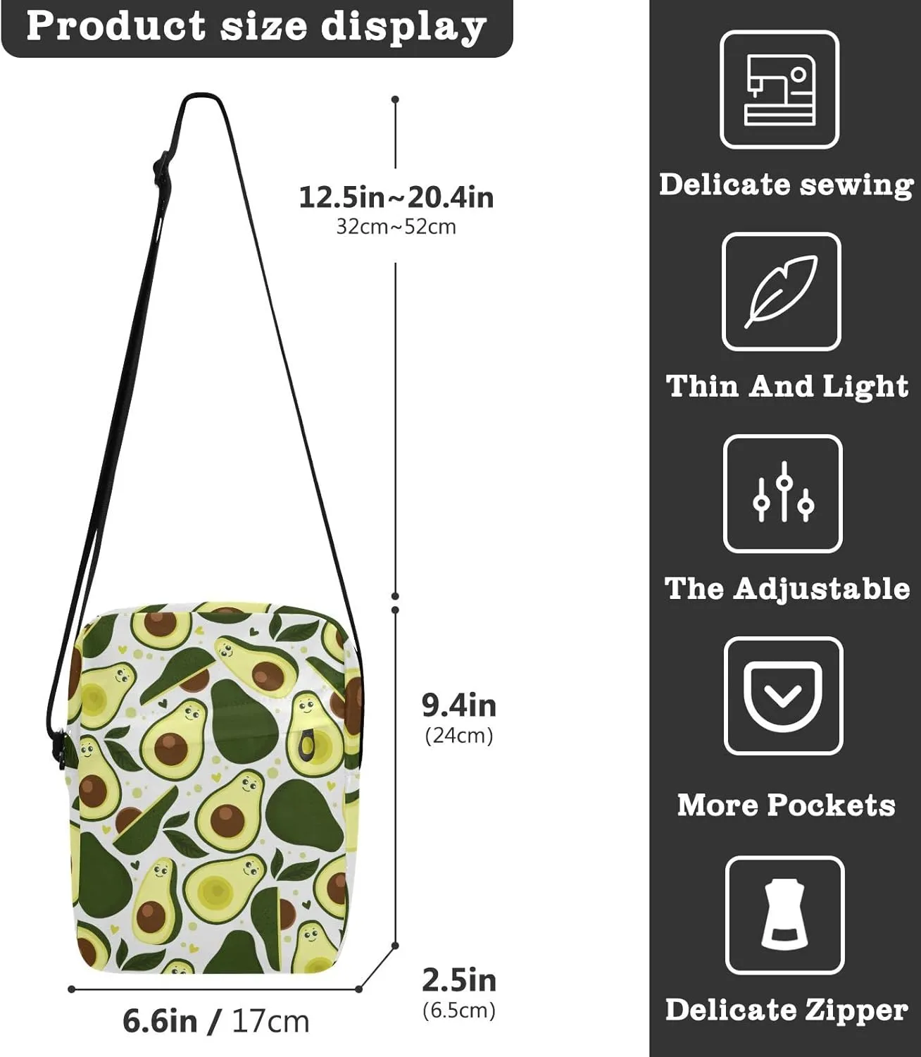 Oyihfvs Messenger Bag, Men's Crossbody Bag, Women's Crossbody Bag with Adjustable Strap