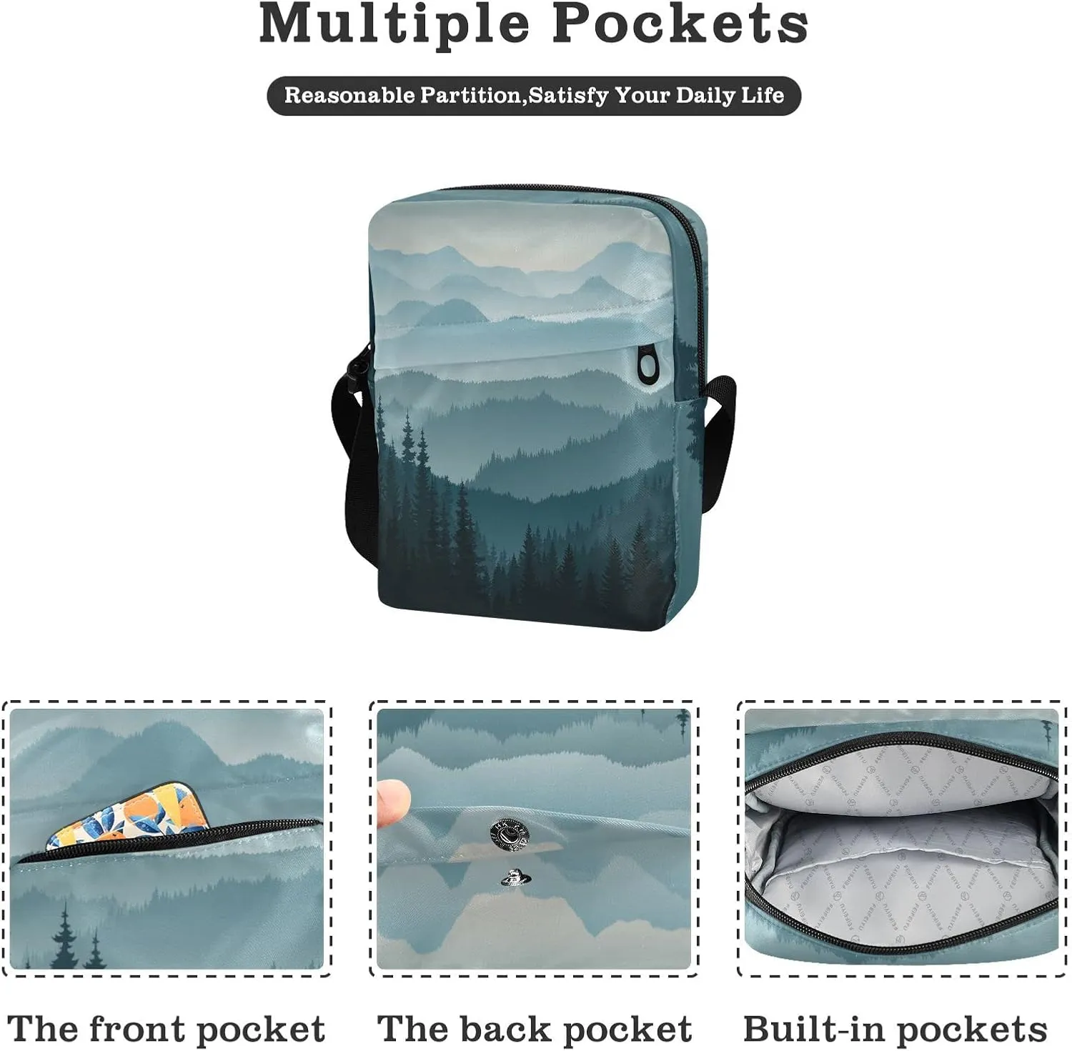 Oyihfvs Messenger Bag, Men's Crossbody Bag, Women's Crossbody Bag with Adjustable Strap