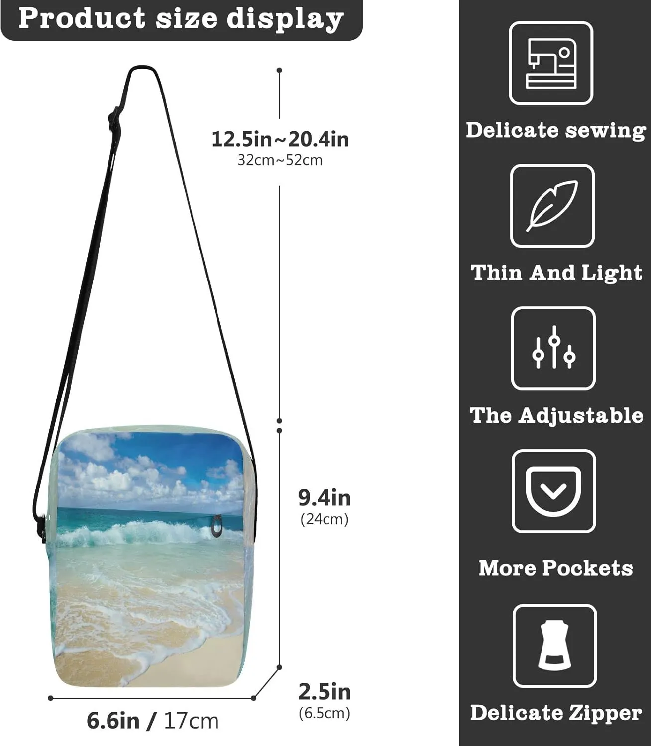 Oyihfvs Messenger Bag, Men's Crossbody Bag, Women's Crossbody Bag with Adjustable Strap