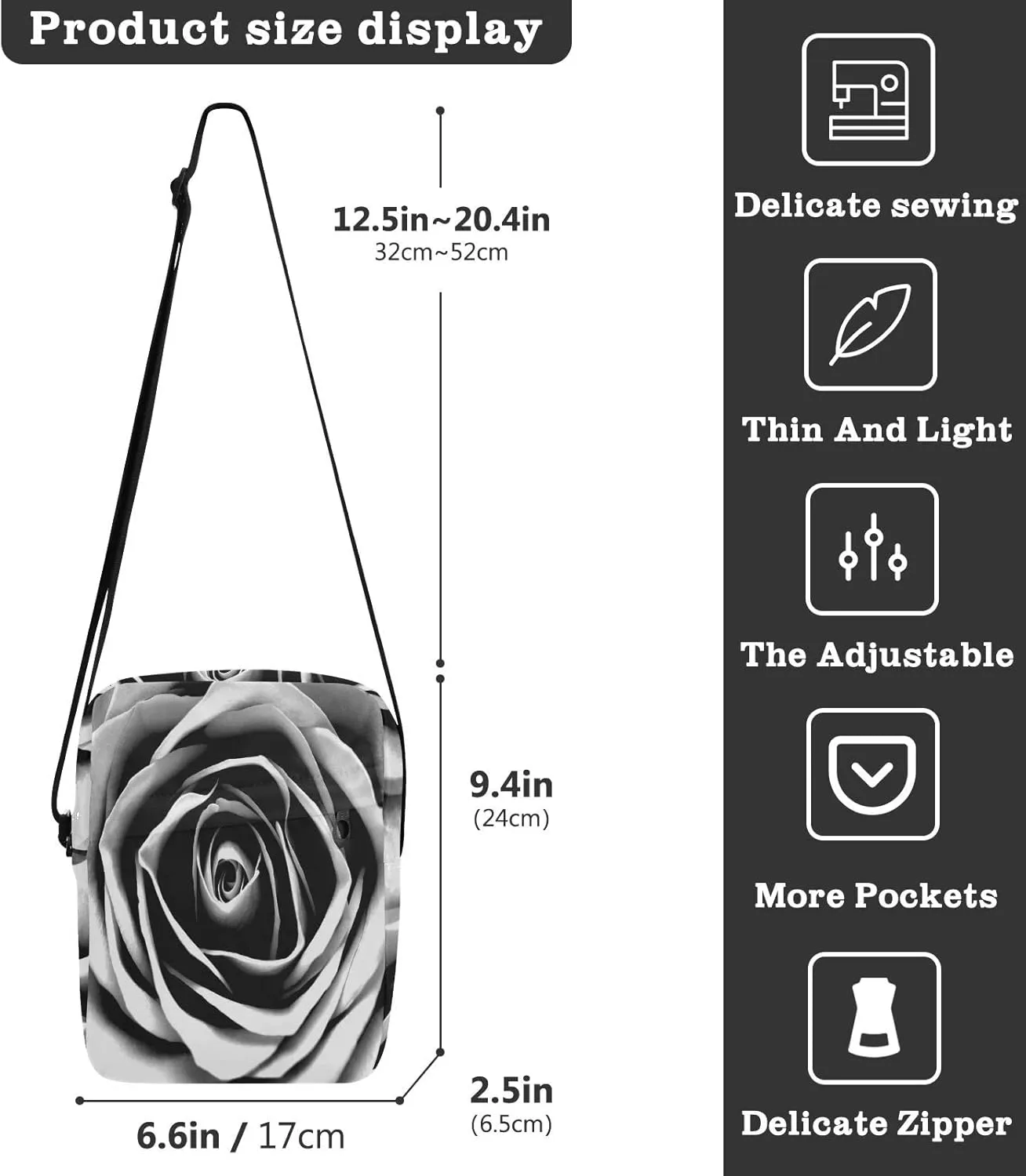 Oyihfvs Messenger Bag, Men's Crossbody Bag, Women's Crossbody Bag with Adjustable Strap