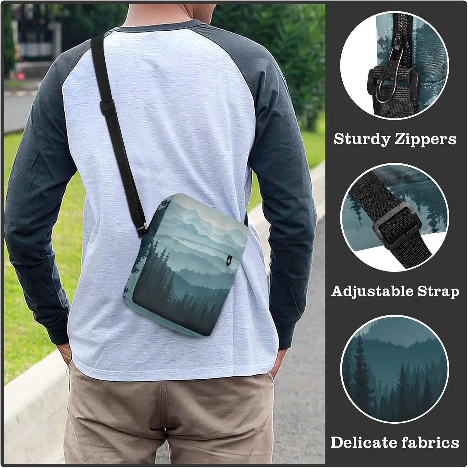 Oyihfvs Messenger Bag, Men's Crossbody Bag, Women's Crossbody Bag with Adjustable Strap