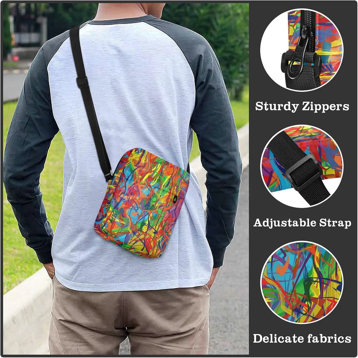 Oyihfvs Messenger Bag, Men's Crossbody Bag, Women's Crossbody Bag with Adjustable Strap