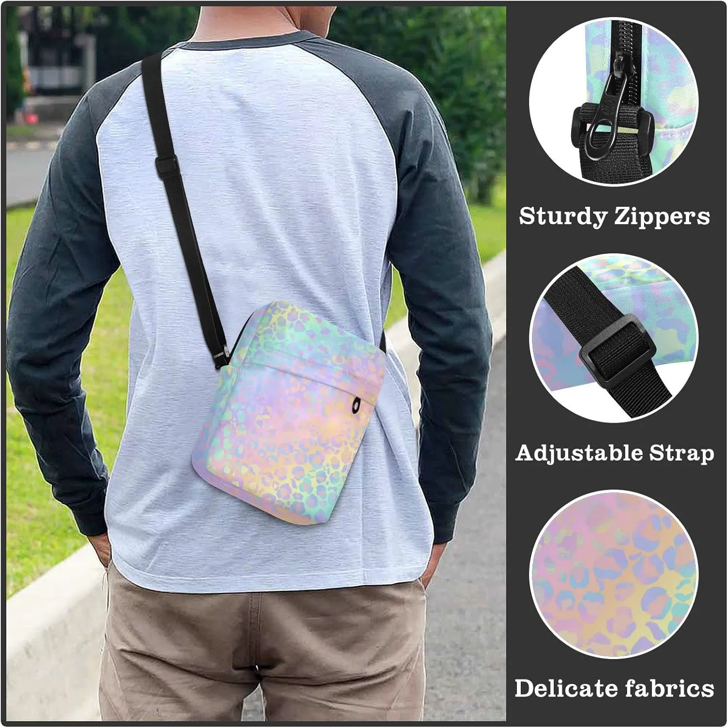 Oyihfvs Messenger Bag, Men's Crossbody Bag, Women's Crossbody Bag with Adjustable Strap