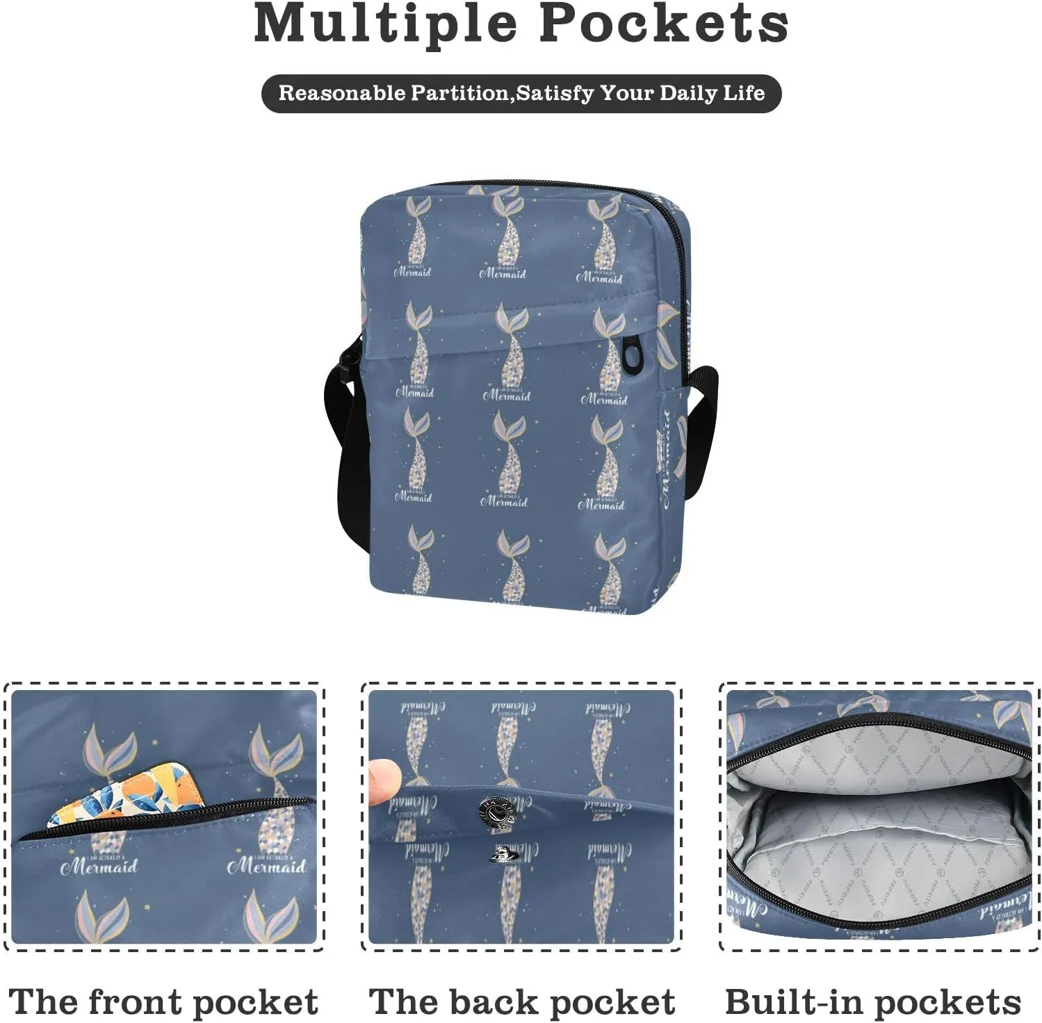 Oyihfvs Messenger Bag, Men's Crossbody Bag, Women's Crossbody Bag with Adjustable Strap