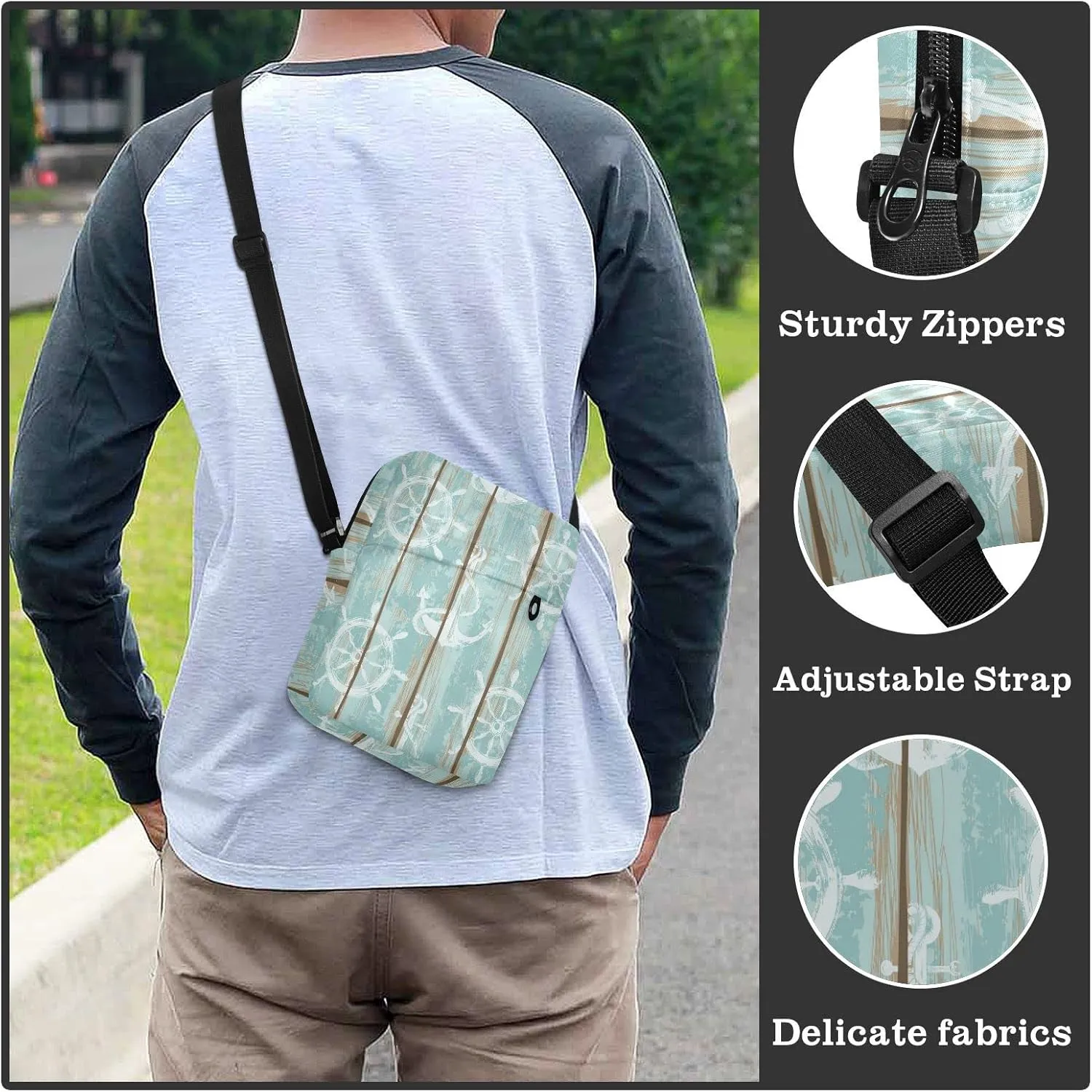 Oyihfvs Messenger Bag, Men's Crossbody Bag, Women's Crossbody Bag with Adjustable Strap