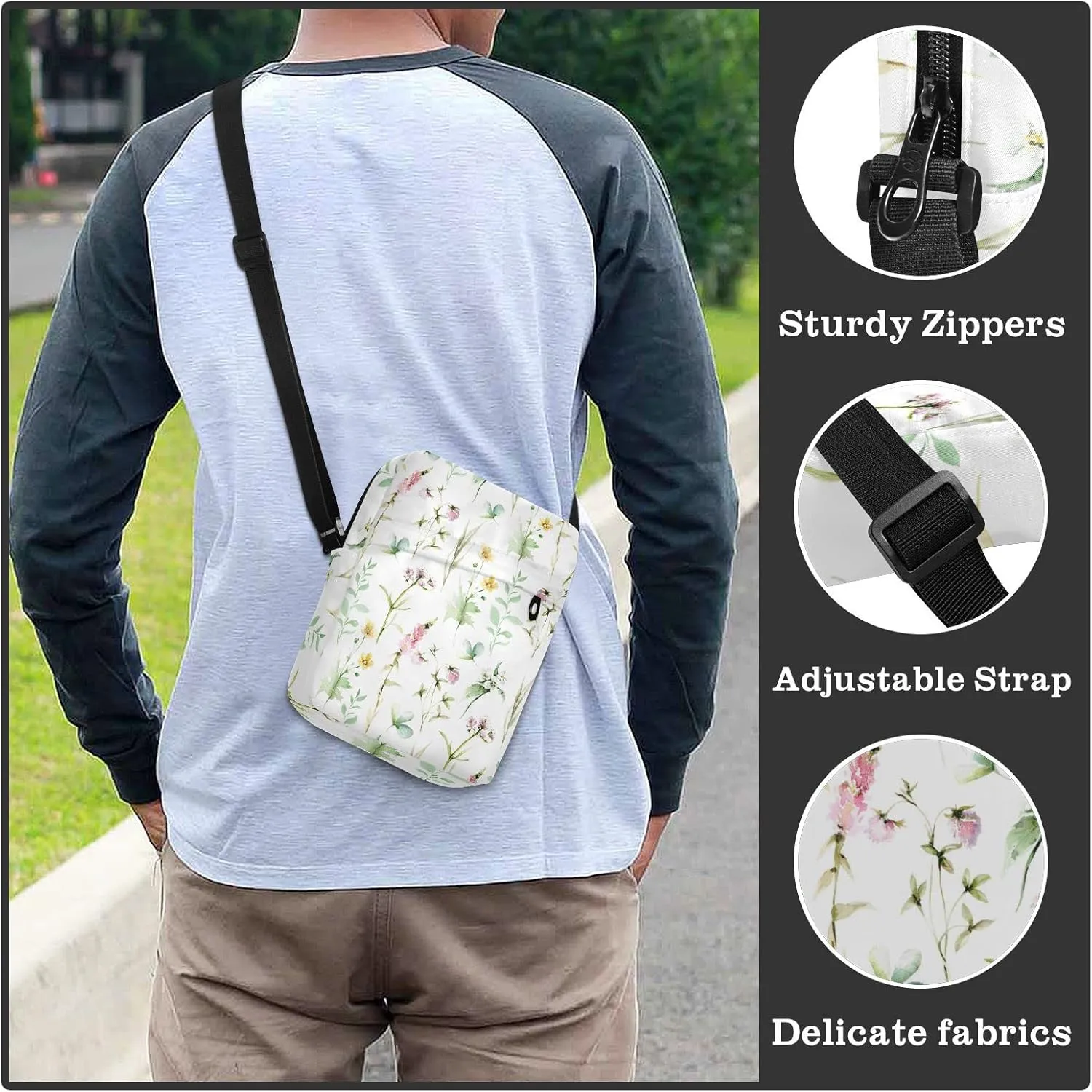Oyihfvs Messenger Bag, Men's Crossbody Bag, Women's Crossbody Bag with Adjustable Strap