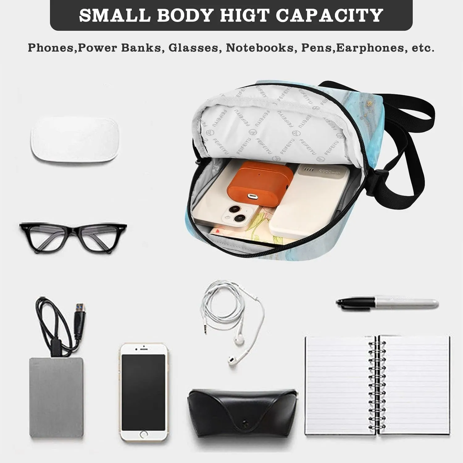 Oyihfvs Messenger Bag, Men's Crossbody Bag, Women's Crossbody Bag with Adjustable Strap