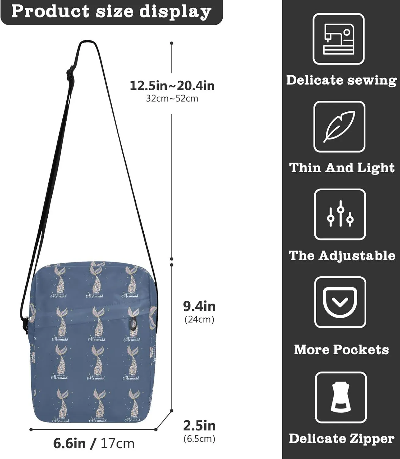 Oyihfvs Messenger Bag, Men's Crossbody Bag, Women's Crossbody Bag with Adjustable Strap