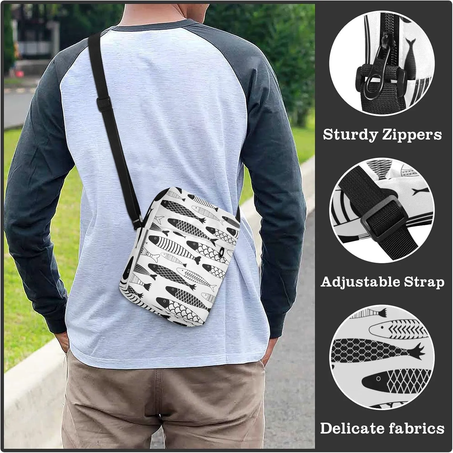 Oyihfvs Messenger Bag, Men's Crossbody Bag, Women's Crossbody Bag with Adjustable Strap