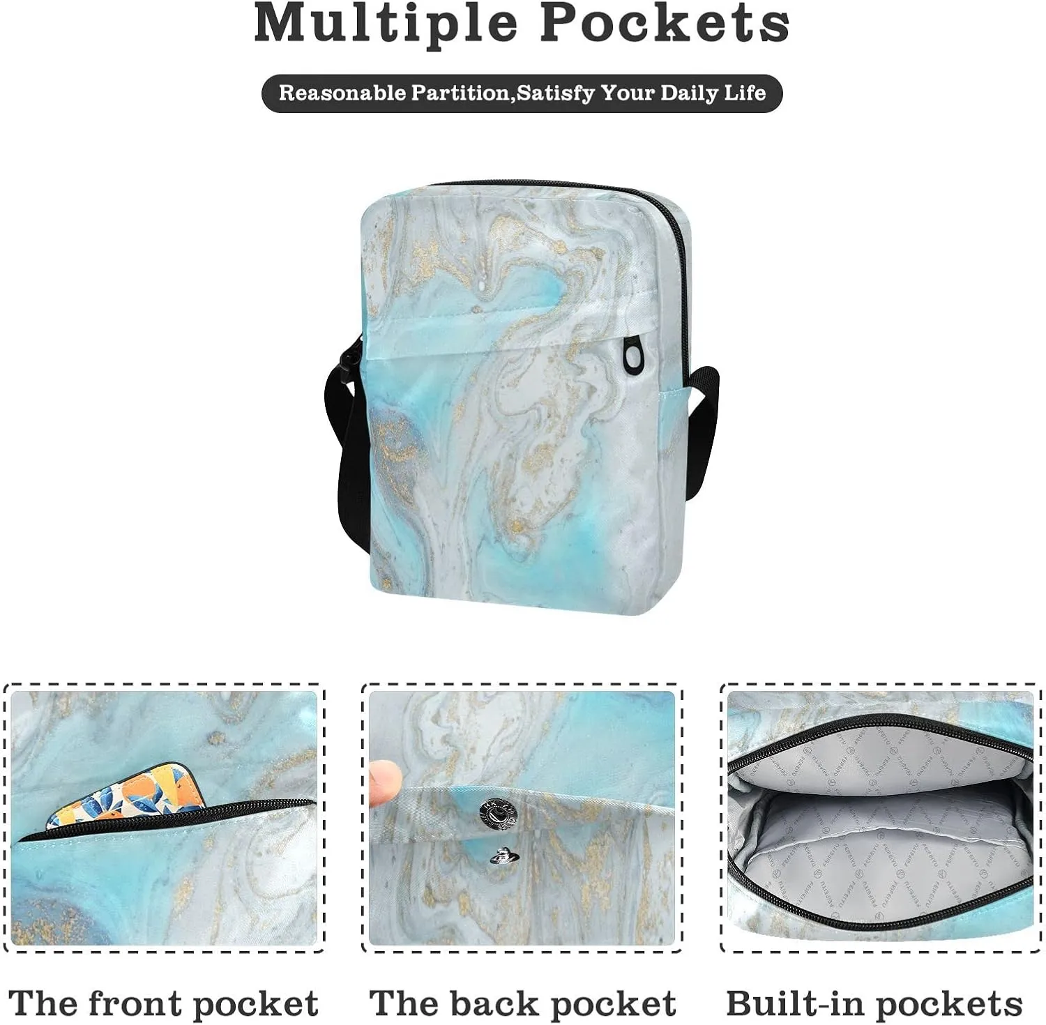 Oyihfvs Messenger Bag, Men's Crossbody Bag, Women's Crossbody Bag with Adjustable Strap