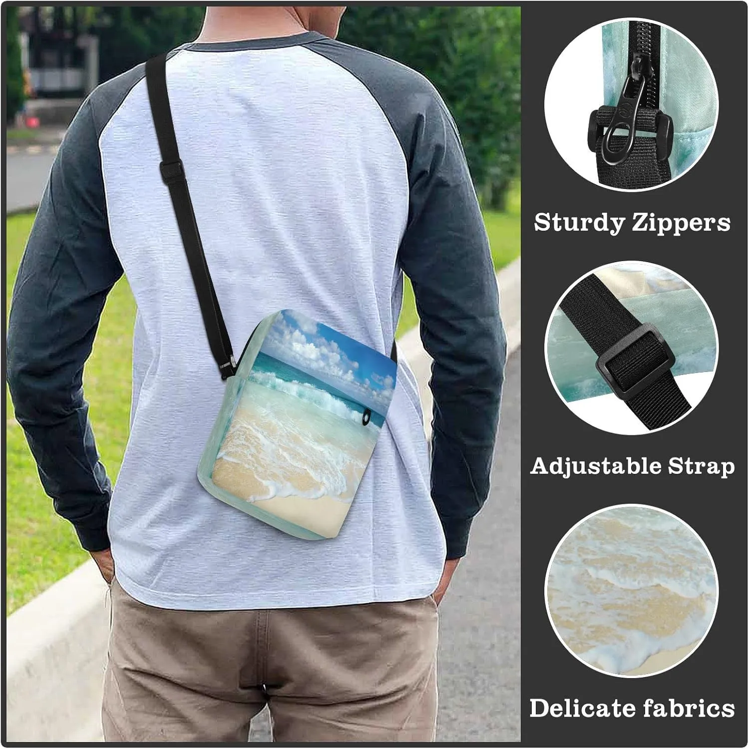 Oyihfvs Messenger Bag, Men's Crossbody Bag, Women's Crossbody Bag with Adjustable Strap