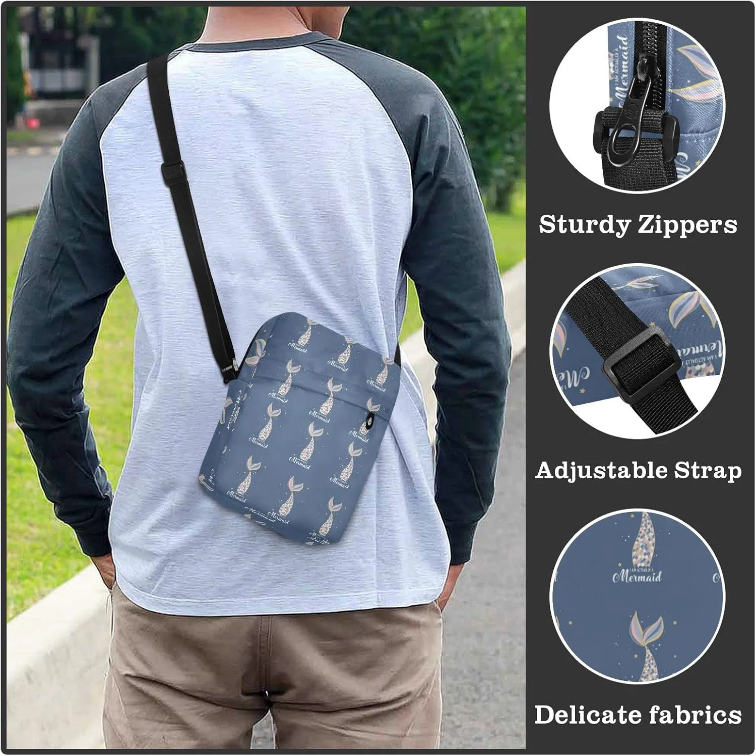 Oyihfvs Messenger Bag, Men's Crossbody Bag, Women's Crossbody Bag with Adjustable Strap