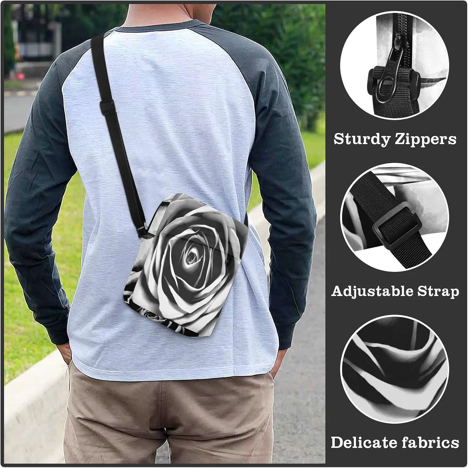 Oyihfvs Messenger Bag, Men's Crossbody Bag, Women's Crossbody Bag with Adjustable Strap