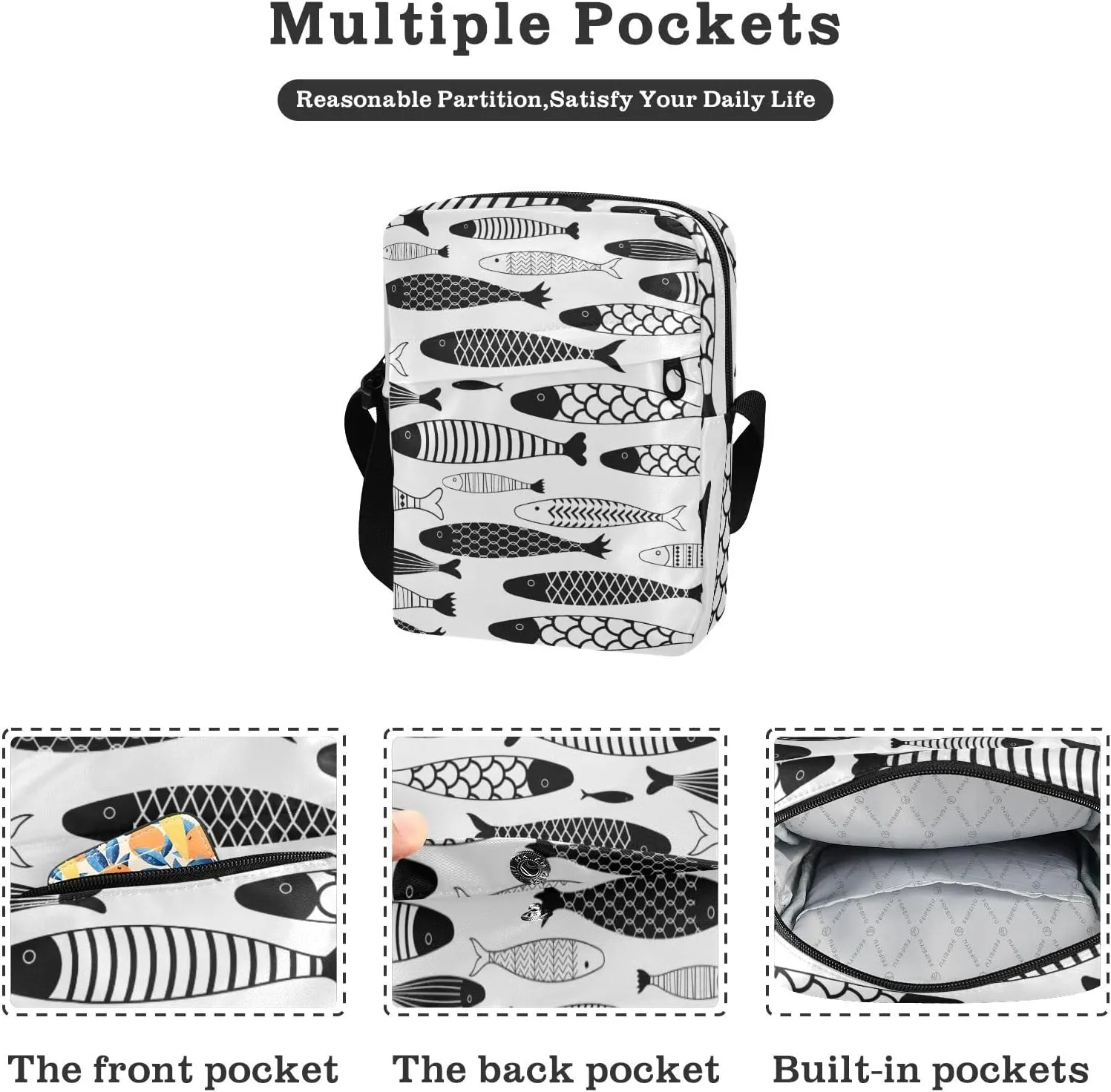 Oyihfvs Messenger Bag, Men's Crossbody Bag, Women's Crossbody Bag with Adjustable Strap