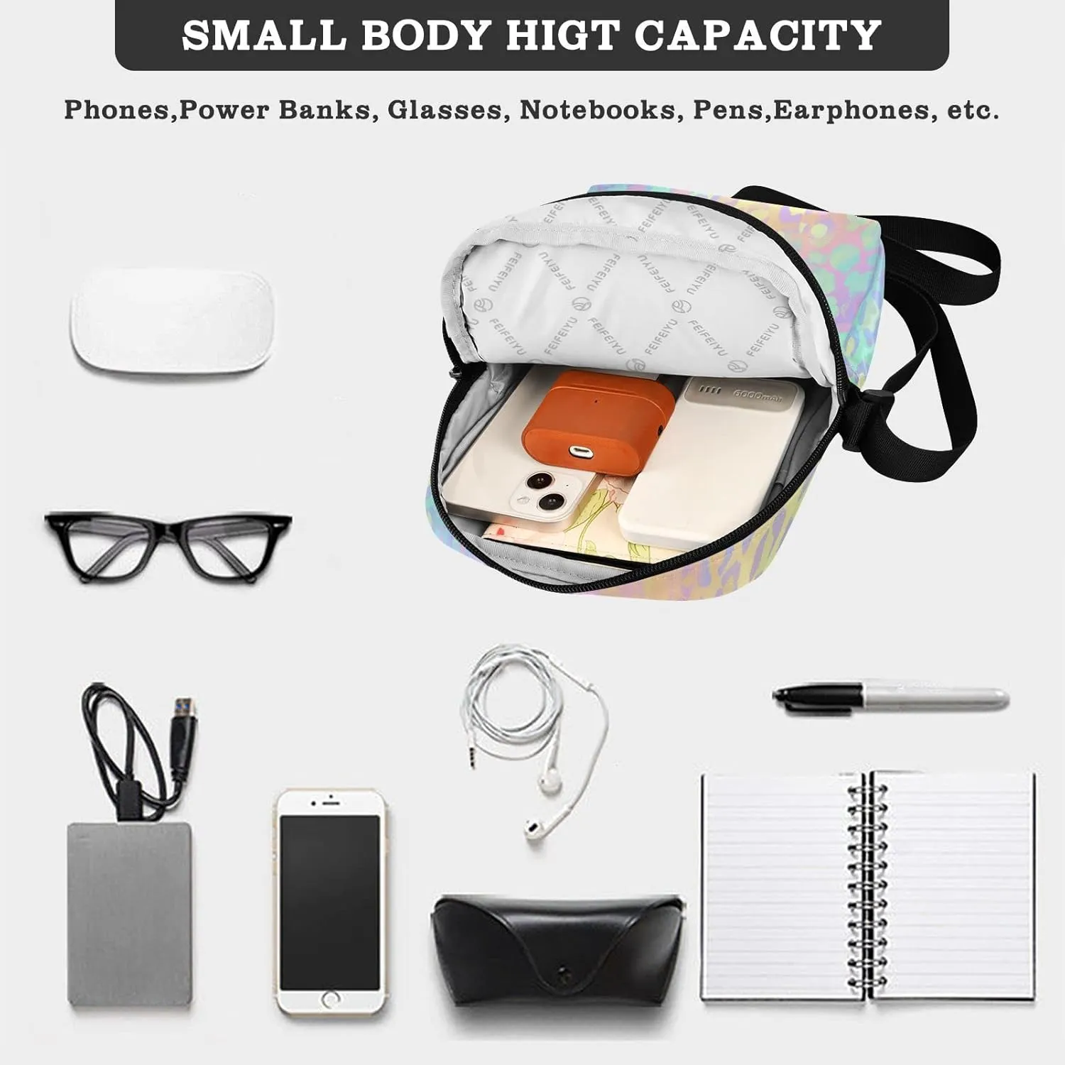 Oyihfvs Messenger Bag, Men's Crossbody Bag, Women's Crossbody Bag with Adjustable Strap