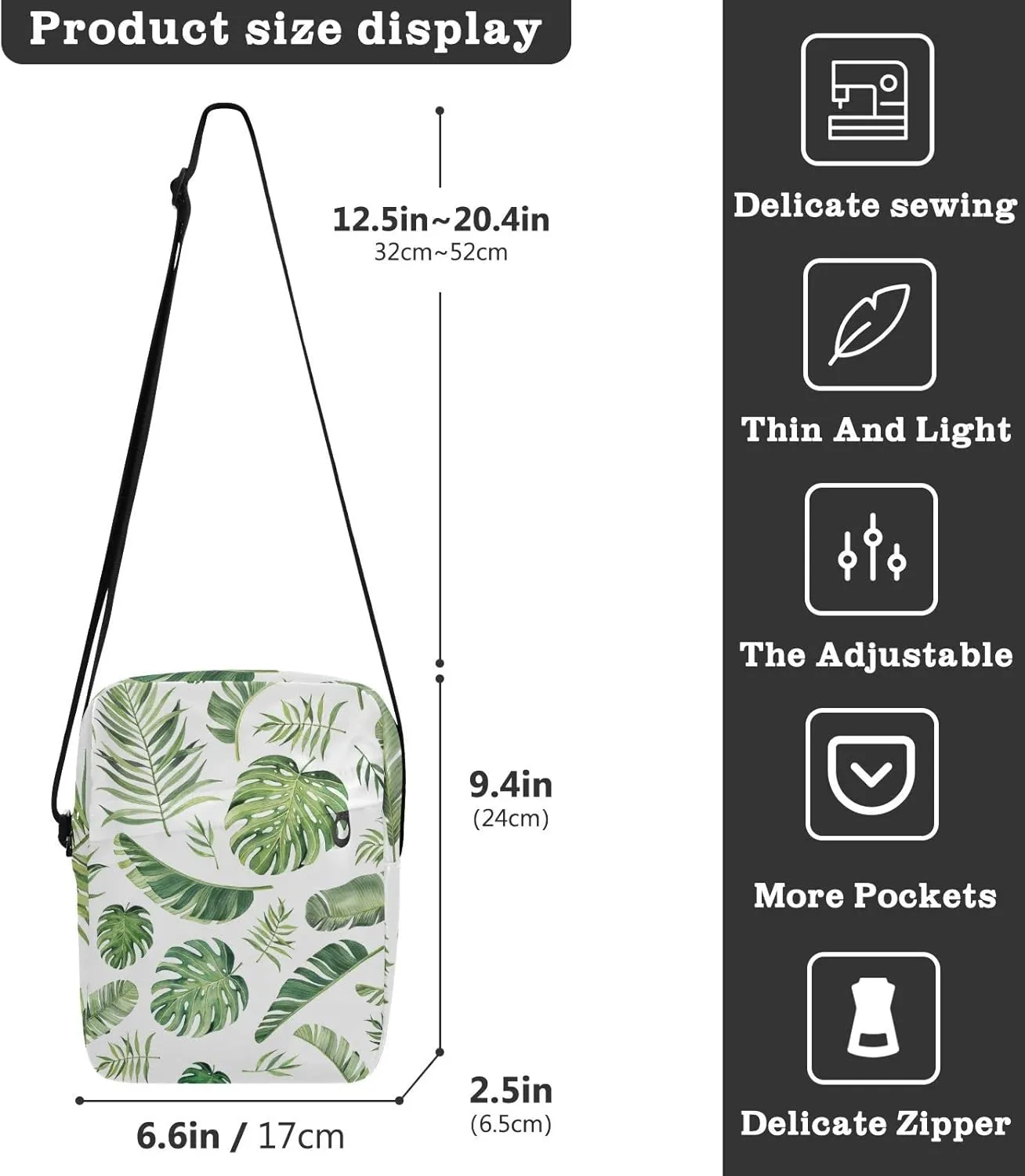 Oyihfvs Messenger Bag, Men's Crossbody Bag, Women's Crossbody Bag with Adjustable Strap