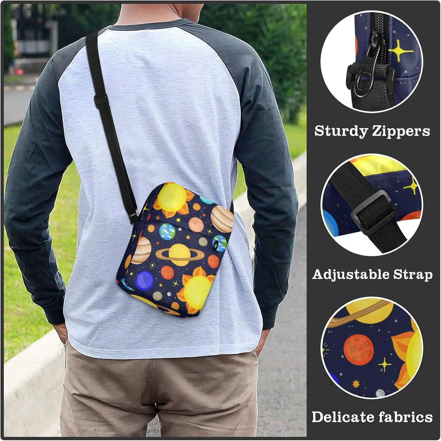 Oyihfvs Messenger Bag, Men's Crossbody Bag, Women's Crossbody Bag with Adjustable Strap