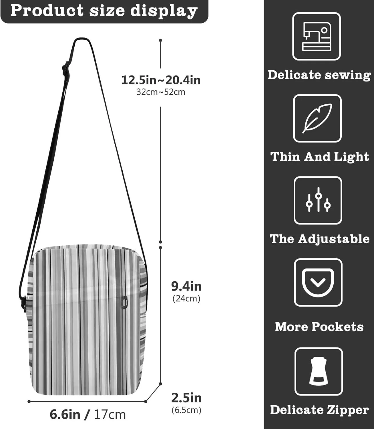 Oyihfvs Messenger Bag, Men's Crossbody Bag, Women's Crossbody Bag with Adjustable Strap