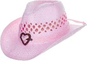 Panama Jack Kids Packable Handwoven Straw Western Sun Hat