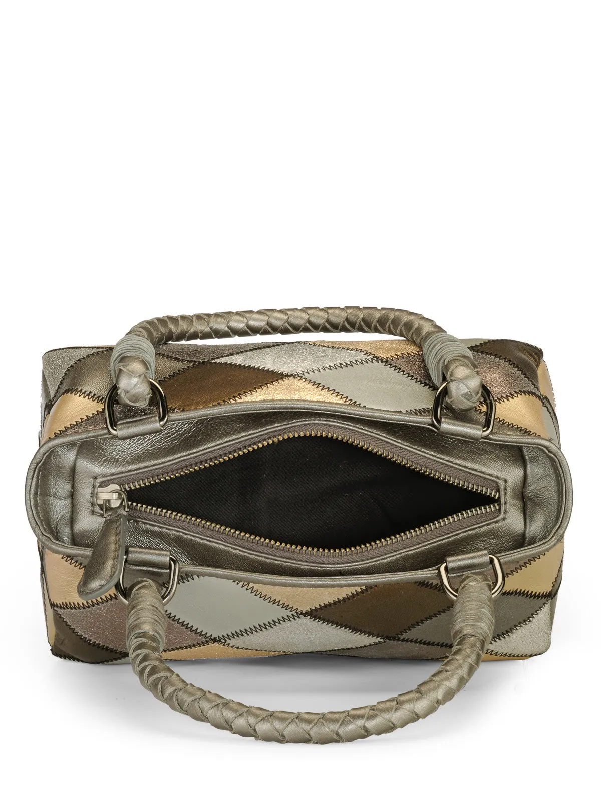 Patchwork Leather Mini Duffle Bag
