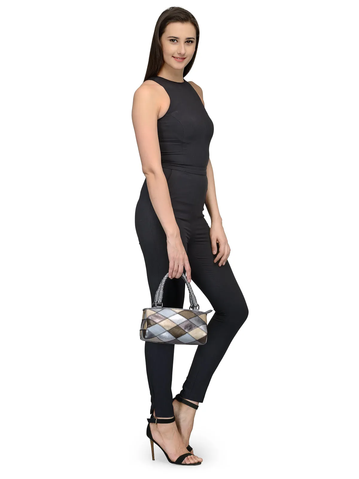 Patchwork Leather Mini Duffle Bag