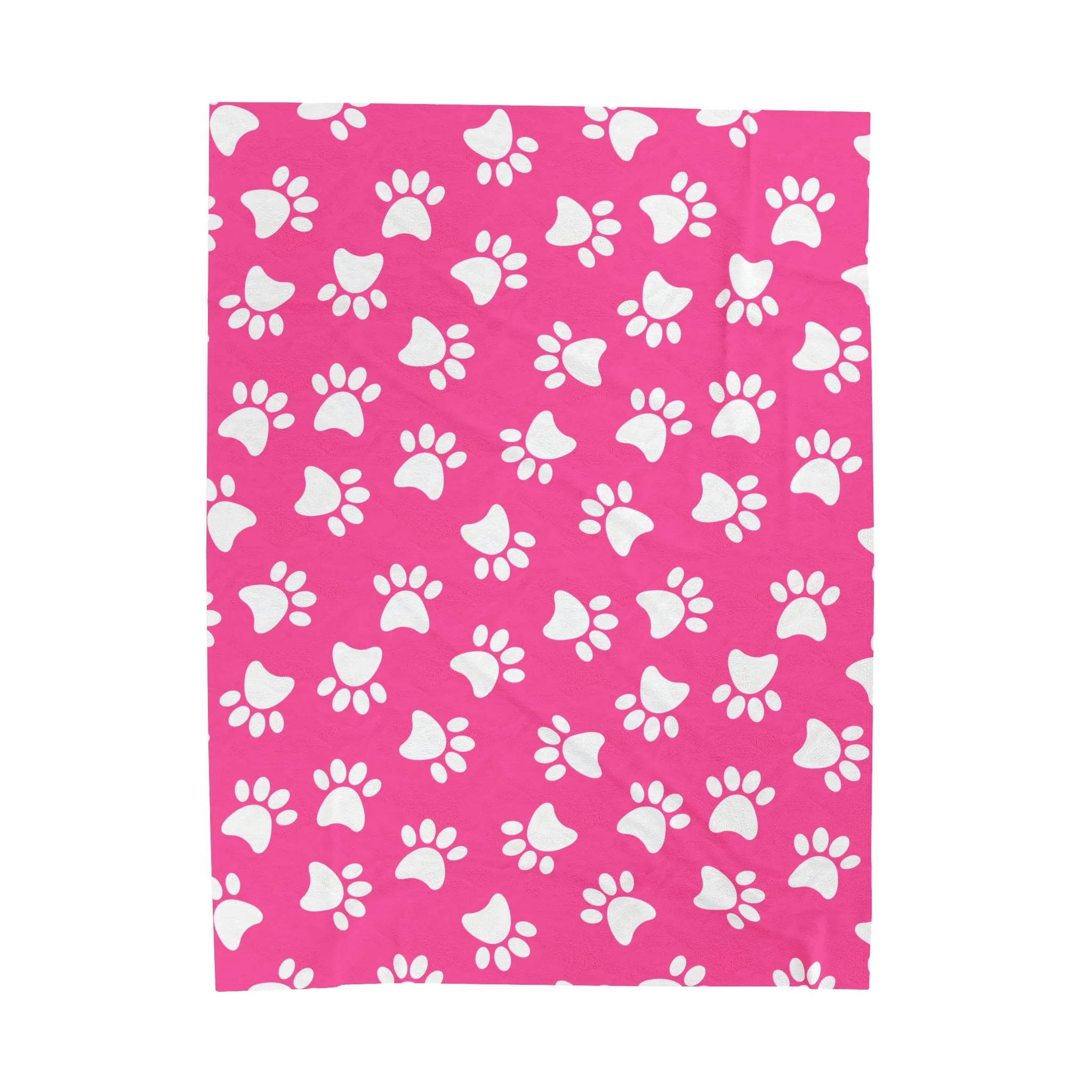 Paw Print Velveteen Plush Blanket | Soft, Playful, Luxurious and Comforting | Available in Multiple Sizes