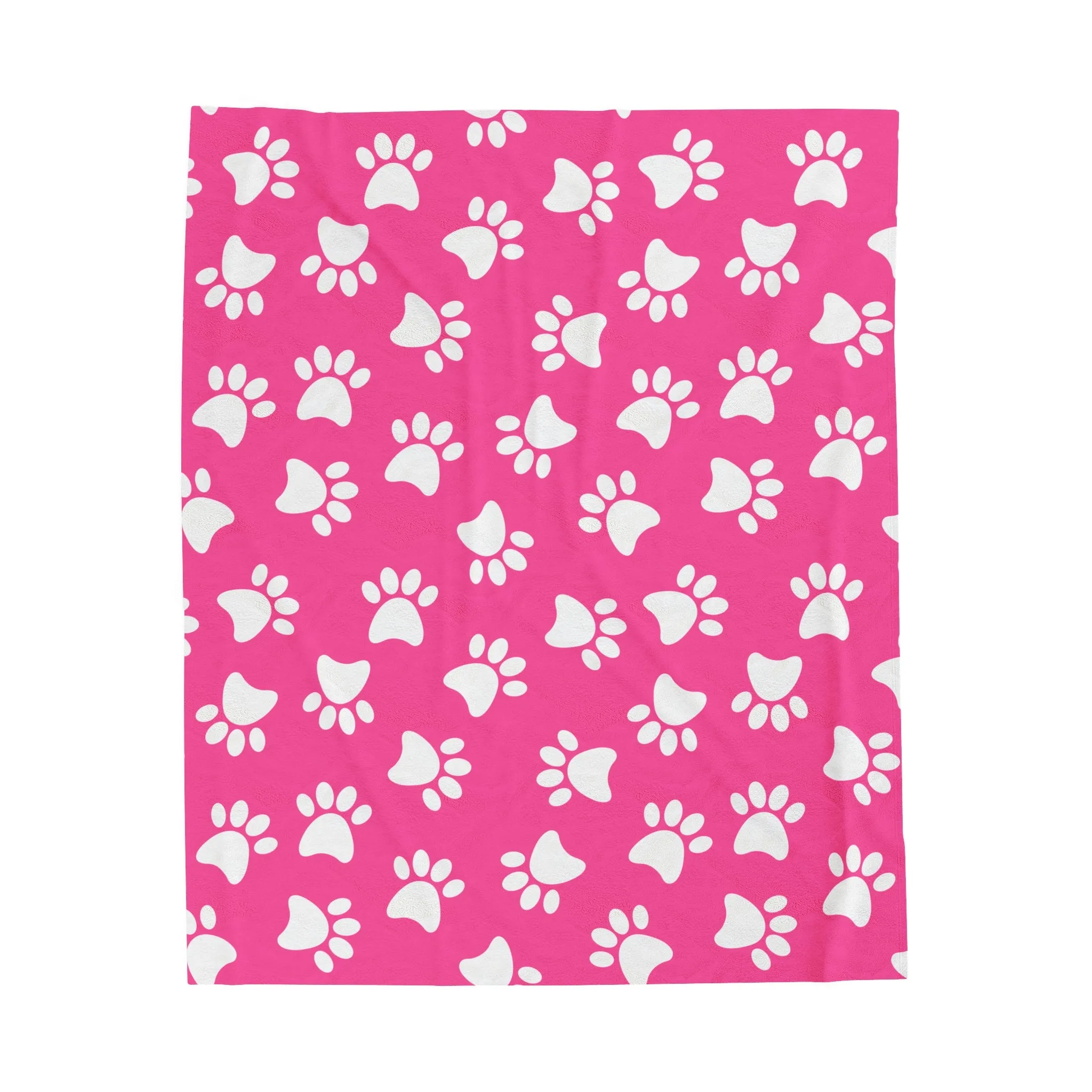 Paw Print Velveteen Plush Blanket | Soft, Playful, Luxurious and Comforting | Available in Multiple Sizes