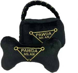 Pawda Milan Designer Plush Dog Toy Bone - Luxury Chew Toy for Stylish Pups