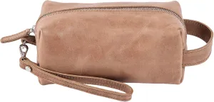 PEGAI Leather Travel Toiletry Bag for Men | Handmade Top Grain Distressed Dopp Kit, Mens Toiletry Bag, Shaving Kit Case Travel Organizer - Lee (Tan)