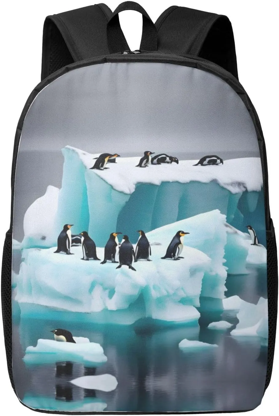 Penguins On The Iceberg Print Travel Backpack Carry On Flight Approved-Laptop Backpack,Personal Item Travel Bag with Friendly Design