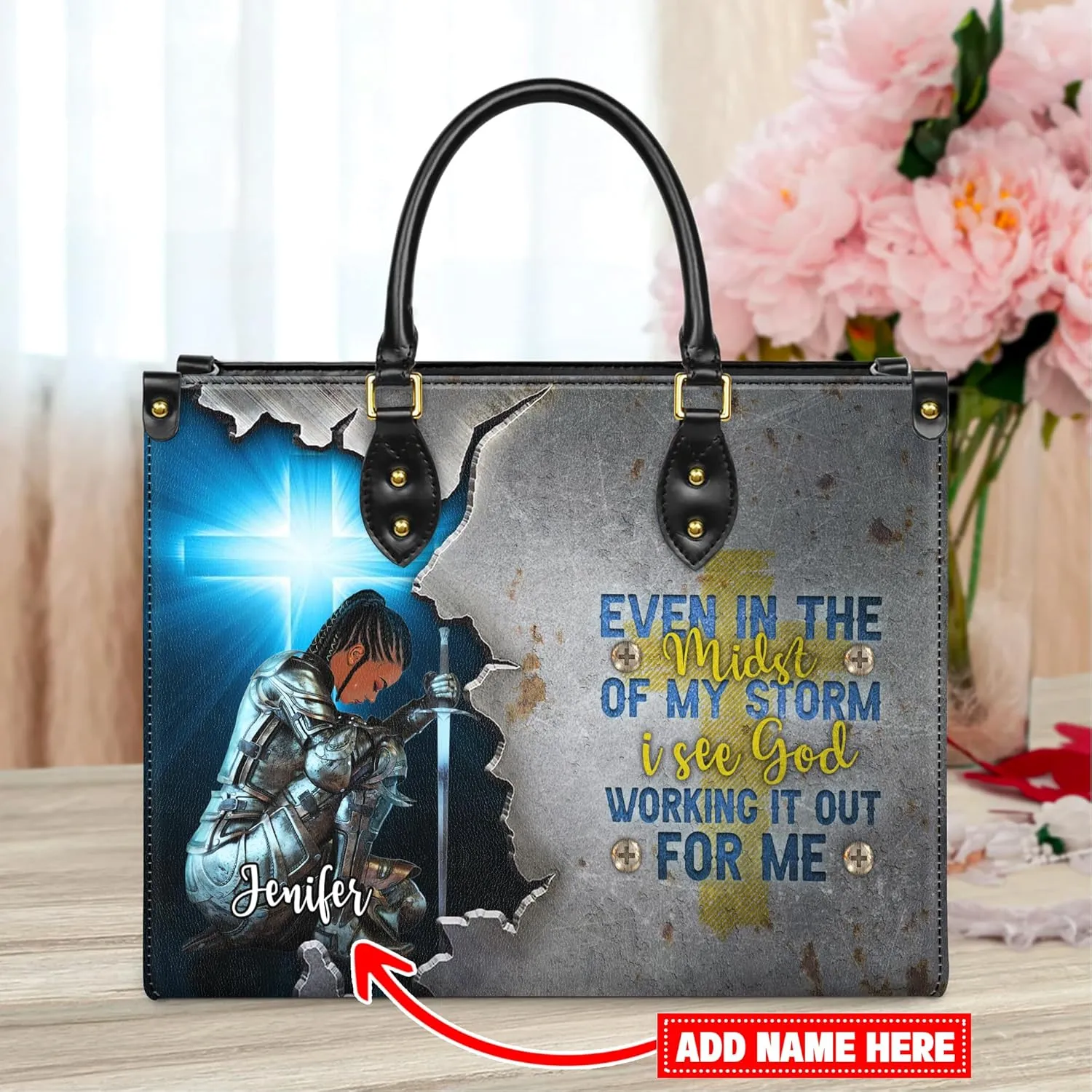 Personalized Black Queen Leather Bag, Gift for African American, Afro Black Girl, Mother's Day Gift