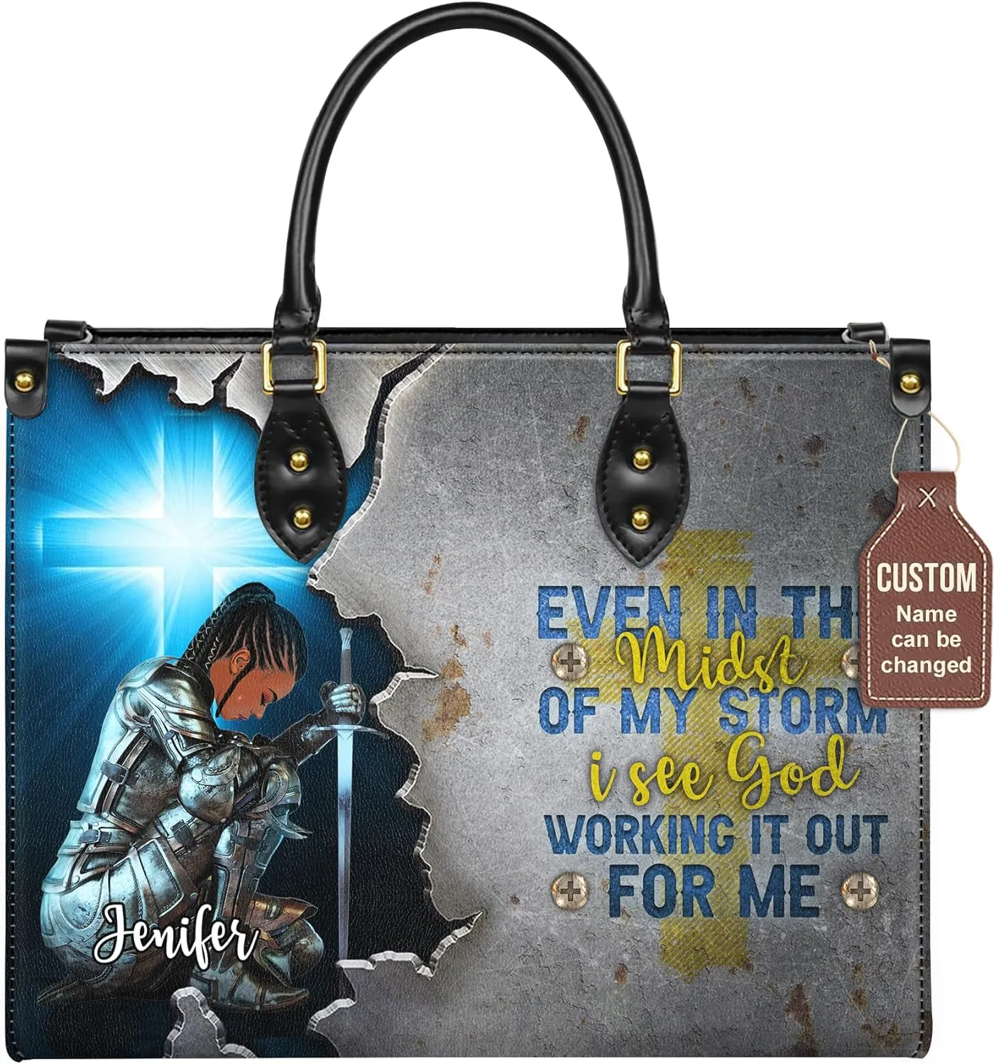Personalized Black Queen Leather Bag, Gift for African American, Afro Black Girl, Mother's Day Gift