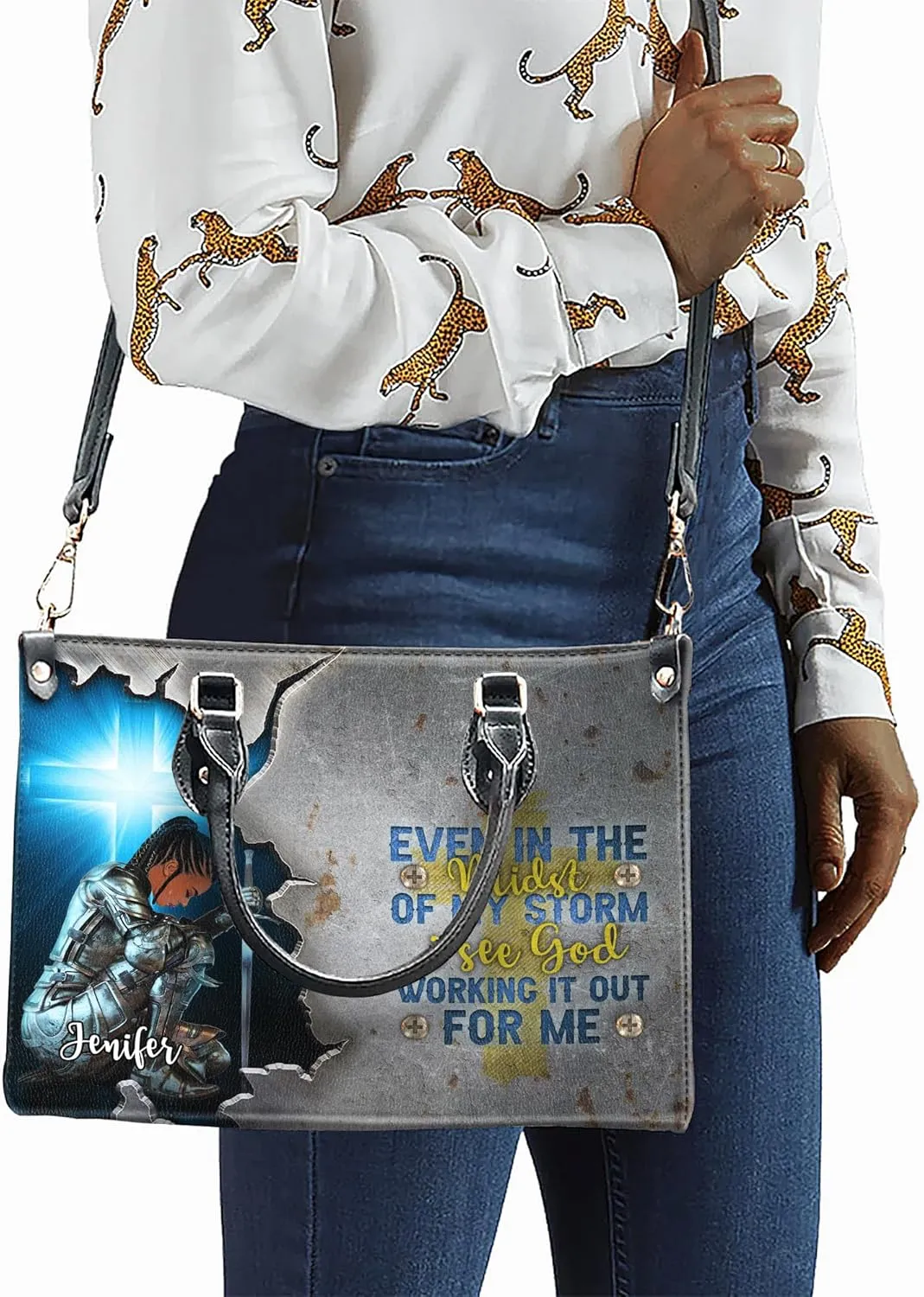 Personalized Black Queen Leather Bag, Gift for African American, Afro Black Girl, Mother's Day Gift