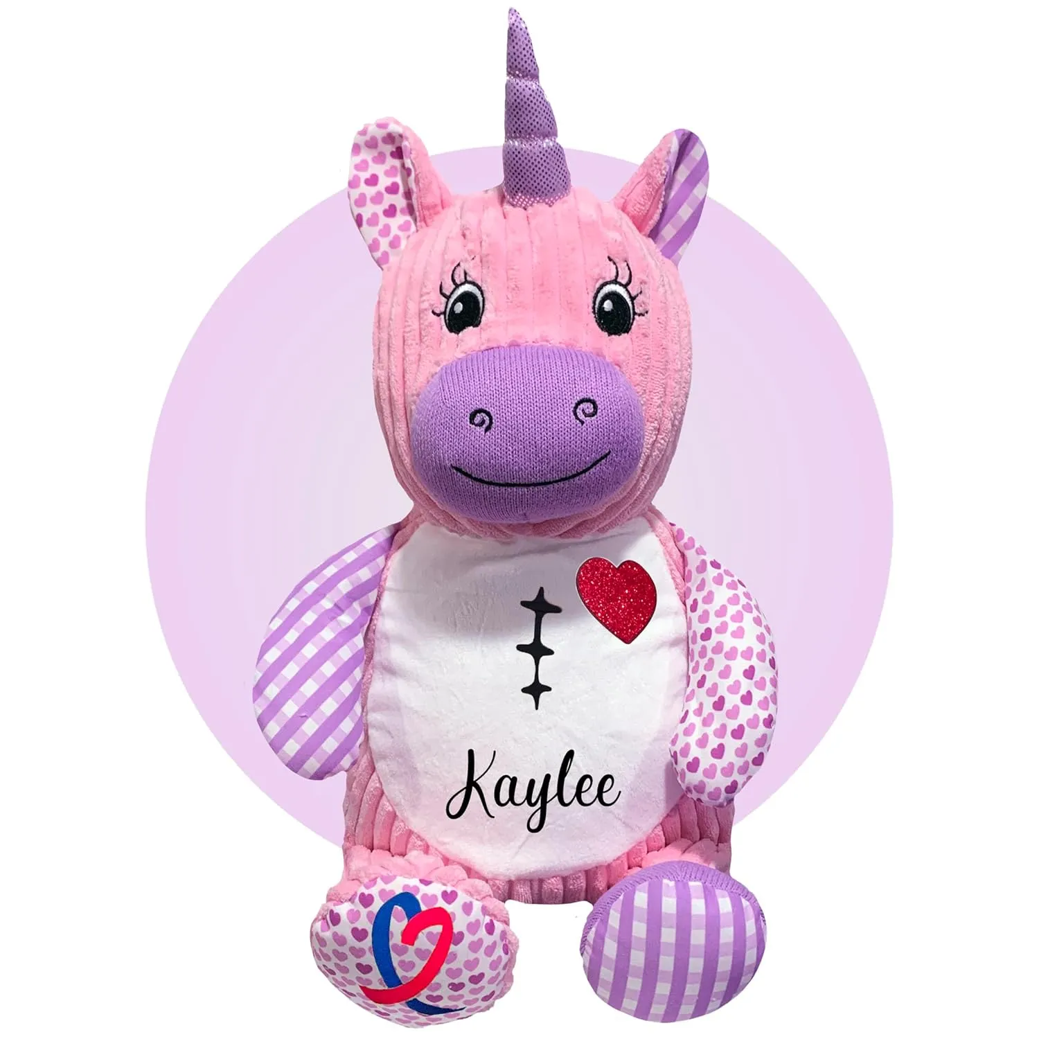 Personalized CHD Heart Warrior Teddy Bears - Surgery Teddy Bear Gifts - Gifts for kid having surgery - Custom Scar Buddy - Heart Warrior Gifts - Surgery Recovery Gifts by Kikilishop (Hearts Unicorn)