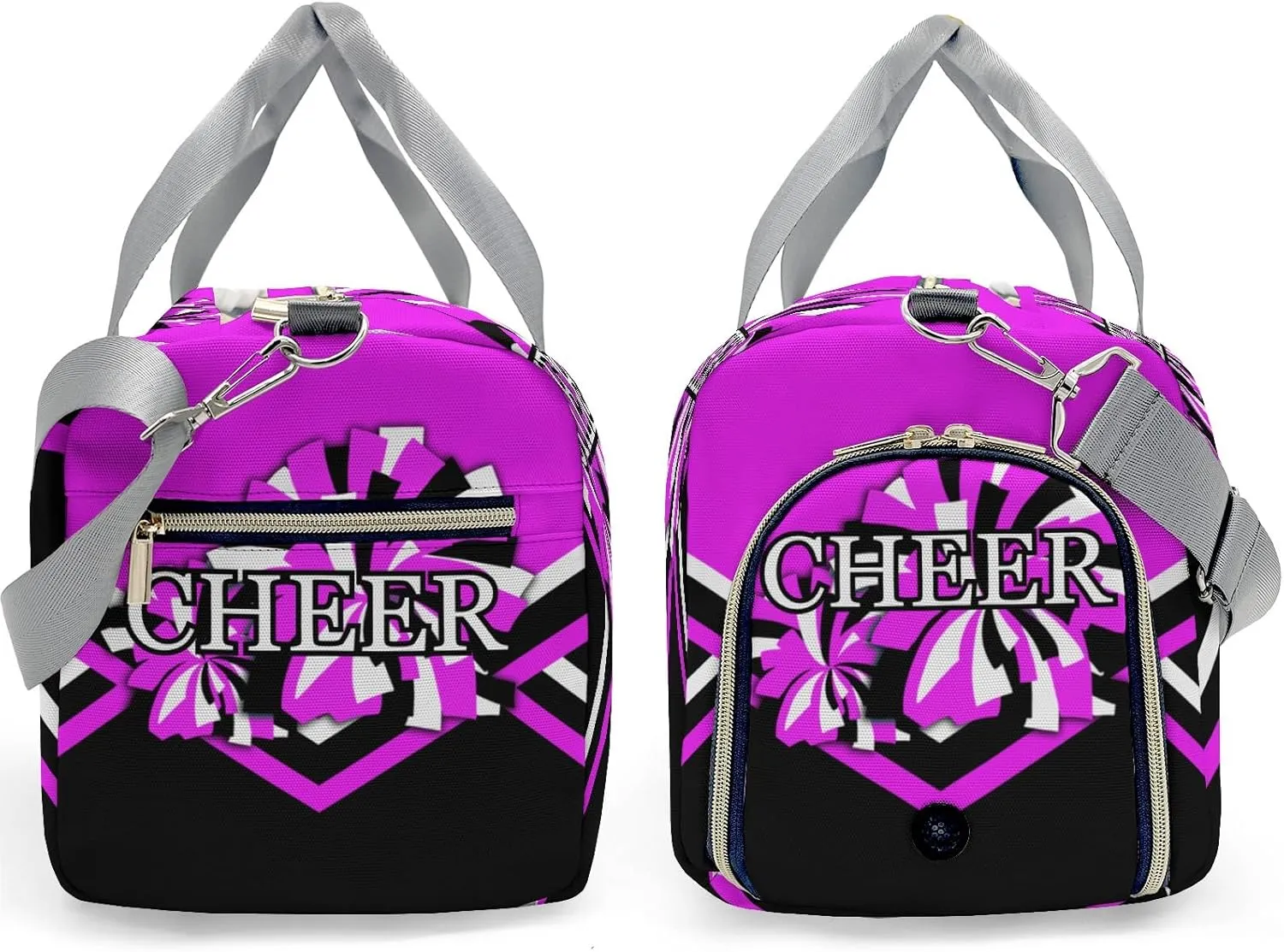 Personalized Cheer Purple Custom Multi-functional Travel Bag, Unisex Portable Duffel Bag, Short Distance Travel Assistant