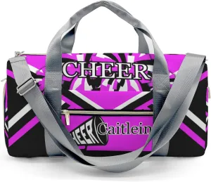 Personalized Cheer Purple Custom Multi-functional Travel Bag, Unisex Portable Duffel Bag, Short Distance Travel Assistant