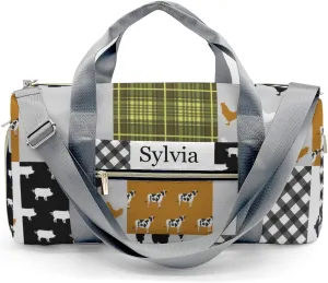Personalized Farm Car Animals Cow Pig Chick Custom Multi-functional Travel Bag, Unisex Portable Duffel Bag, Short Distance Travel Assistant