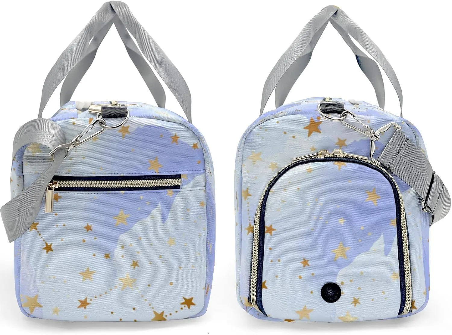 Personalized Golden Star Pattern Custom Multi-functional Travel Bag, Unisex Portable Duffel Bag, Short Distance Travel Assistant