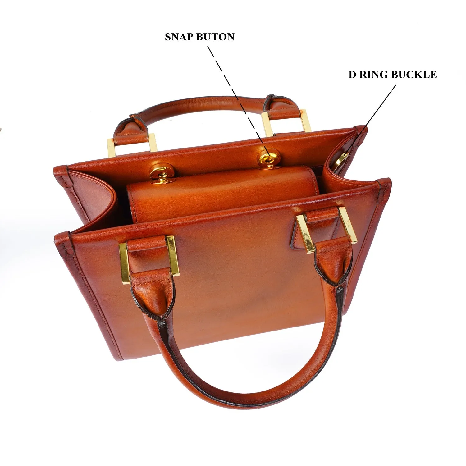 Personalized Hand-Painted Portrait Small Sized Tan Handbag