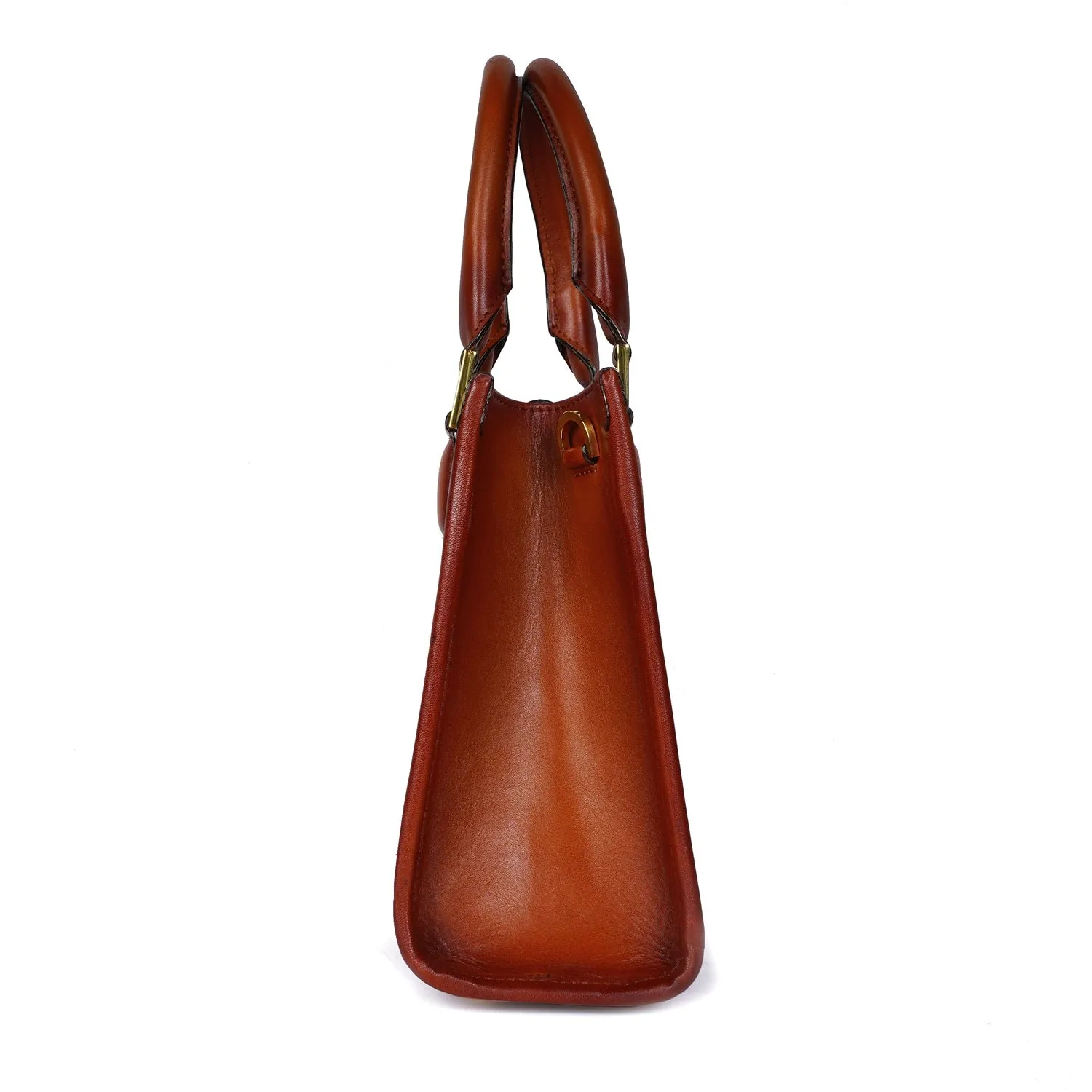 Personalized Hand-Painted Portrait Small Sized Tan Handbag