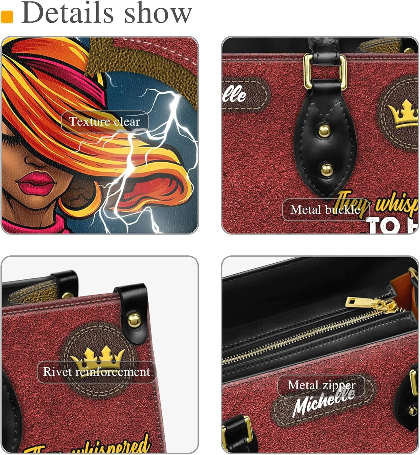 Personalized Leather Handbag For Black African Women – Matching Purse and Wallet Set – Mother's Day Gifts for Melanin Woman