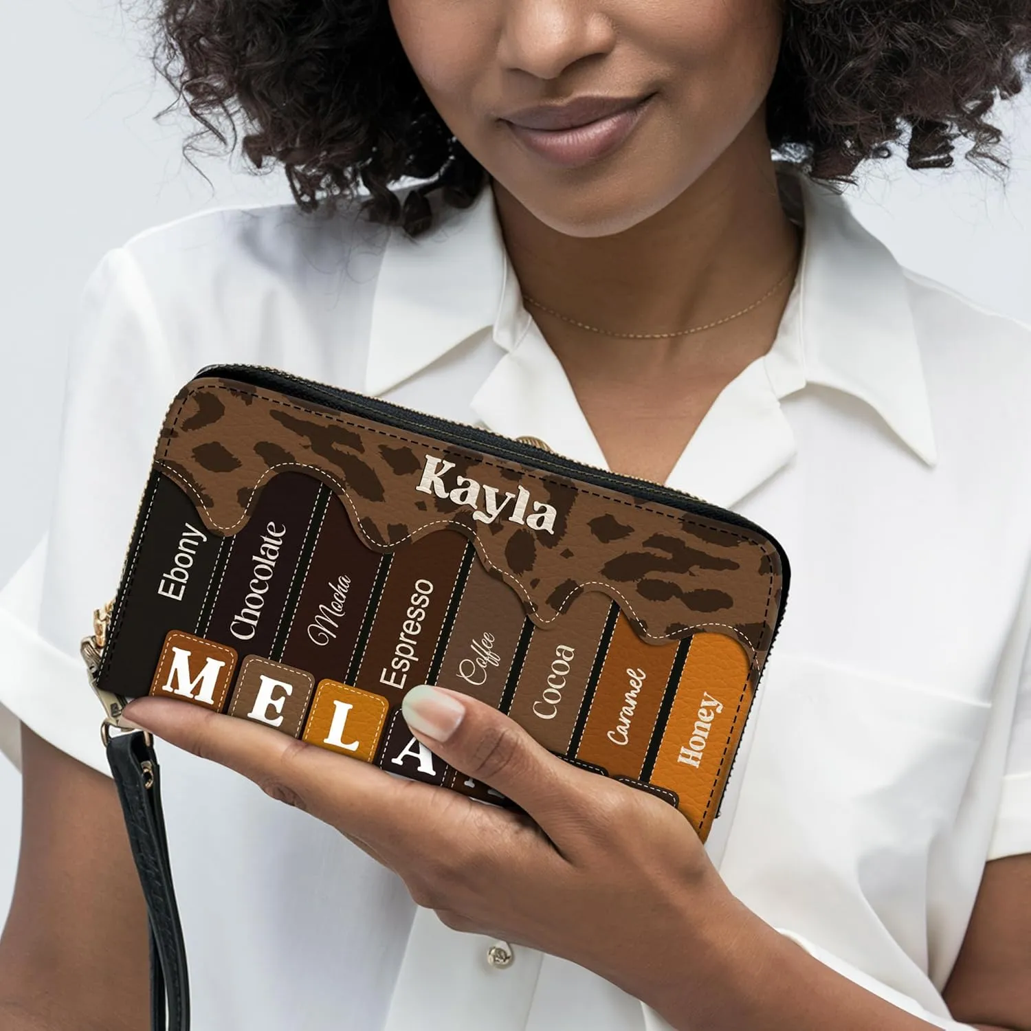 Personalized Leather Handbag For Black African Women – Matching Purse and Wallet Set – Mother's Day Gifts for Melanin Woman