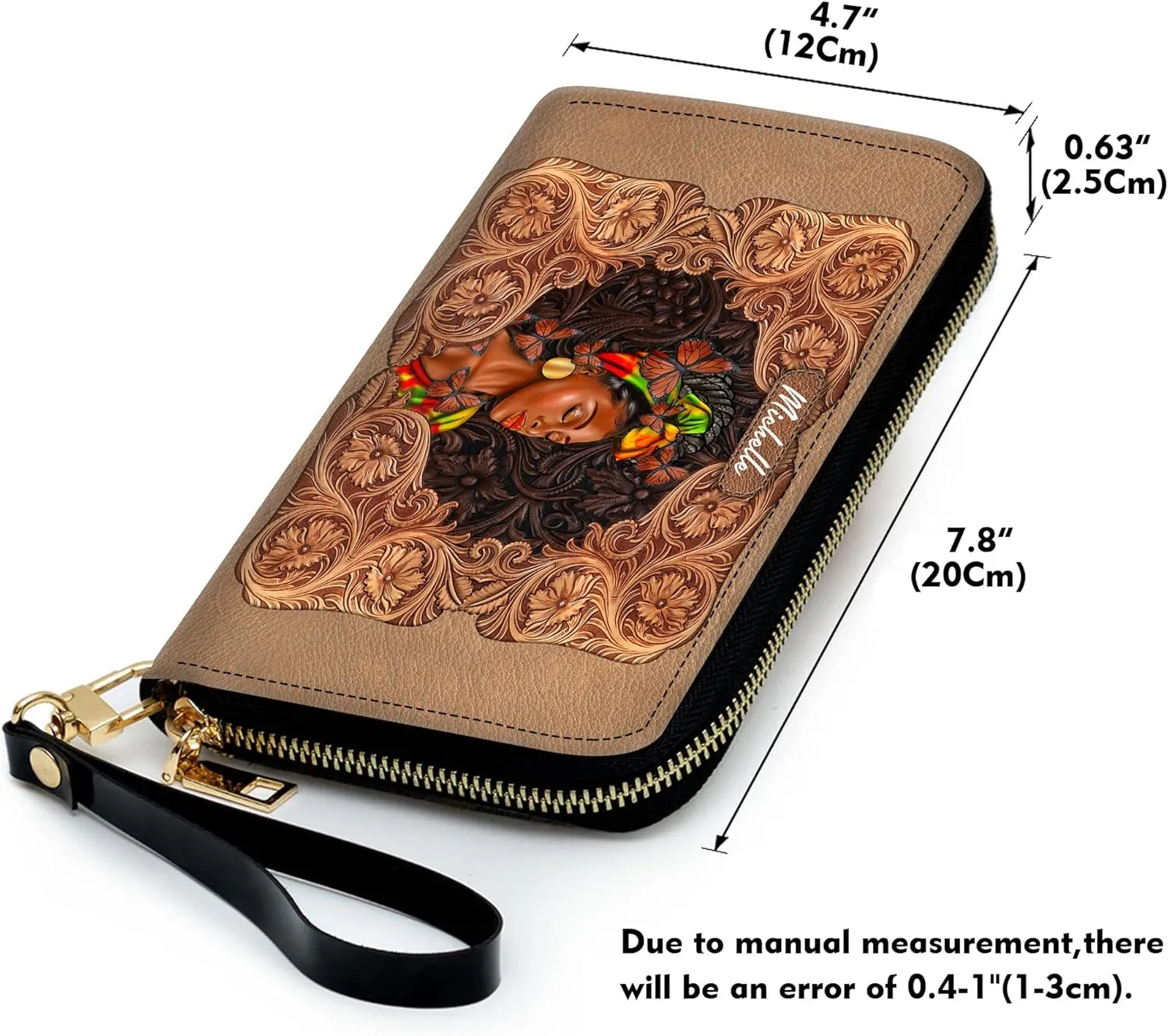 Personalized Leather Handbag For Black African Women – Matching Purse and Wallet Set – Mother's Day Gifts for Melanin Woman