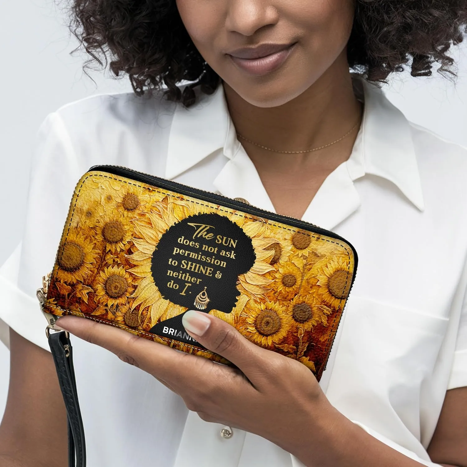 Personalized Leather Handbag For Black African Women – Matching Purse and Wallet Set – Mother's Day Gifts for Melanin Woman