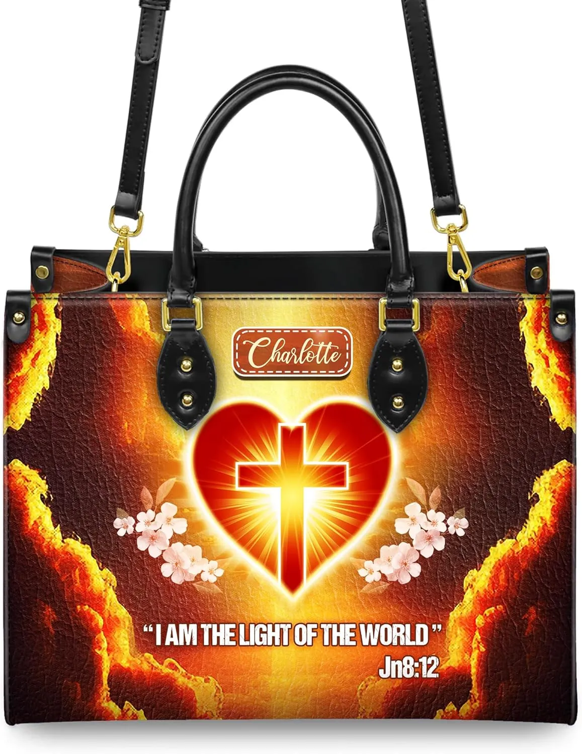 Personalized Leather Handbag for Women, Custom Name Church Bag, Christian Gifts, Mother's Day Gift for God Lovers