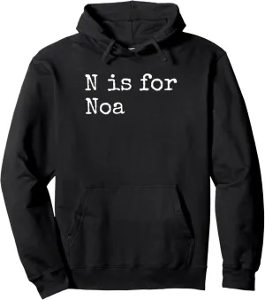 Personalized N is for Noa Name Student Kindergarten Girl Pullover Hoodie