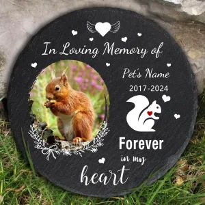 Personalized Pet Squirrel Memorial Gifts, Custom Pet Squirrel Memorial Stone with Photo Name Date, in Loving Memory of Squirrel Stone, Squirrel Headstone Garden Pet Squirrel Grave Markers