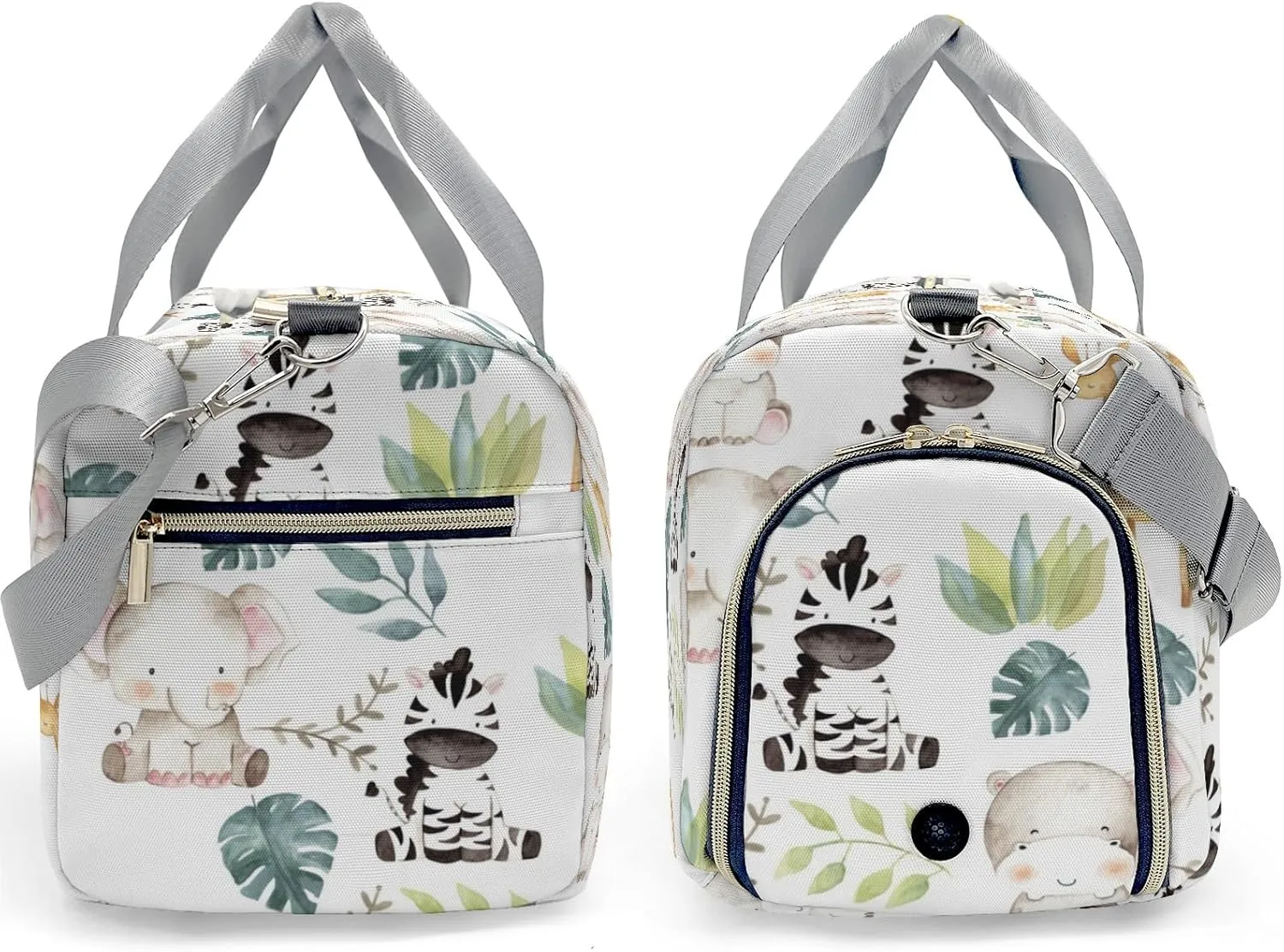 Personalized Safari Leaves Animals Custom Multi-functional Travel Bag, Unisex Portable Duffel Bag, Short Distance Travel Assistant