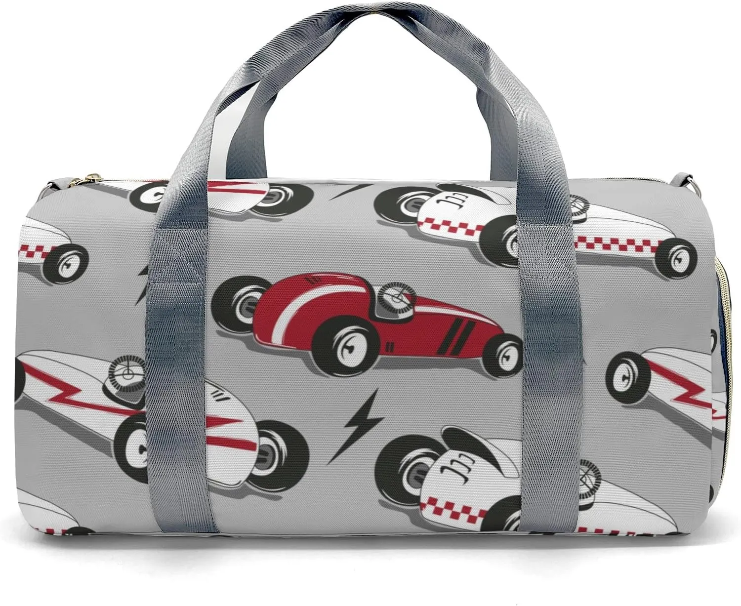 Personalized Vintage Race Car Custom Multi-functional Travel Bag, Unisex Portable Duffel Bag, Short Distance Travel Assistant