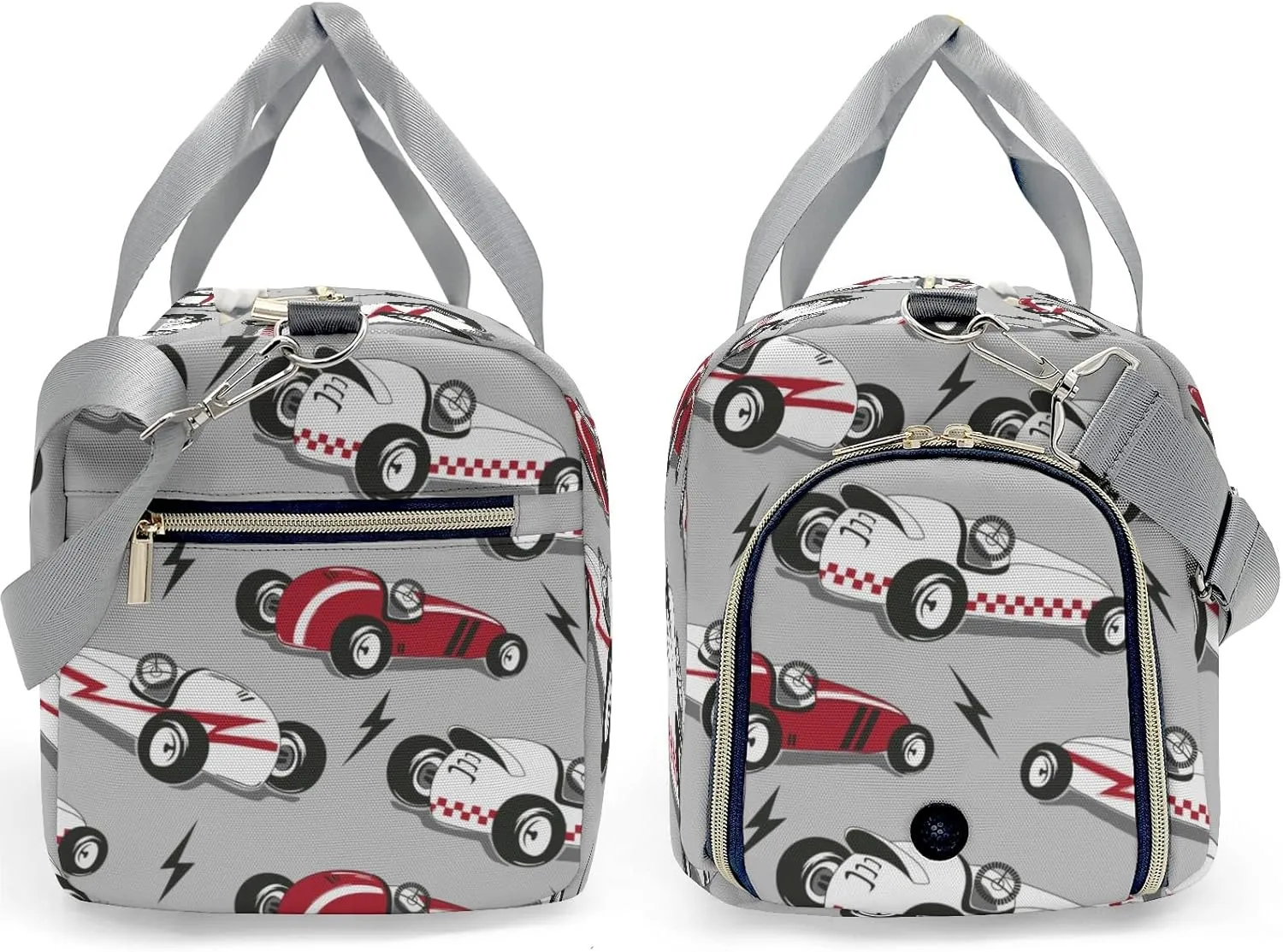 Personalized Vintage Race Car Custom Multi-functional Travel Bag, Unisex Portable Duffel Bag, Short Distance Travel Assistant